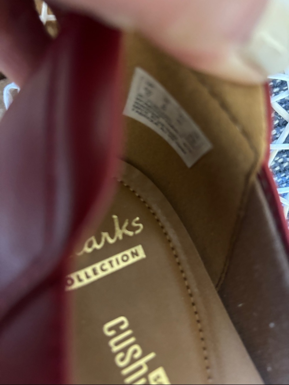 Clarks Women’s Wine Red Leather Slip-On Loafers - Picture 6 of 8